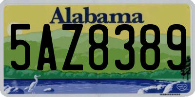 AL license plate 5AZ8389