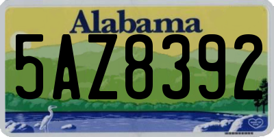AL license plate 5AZ8392