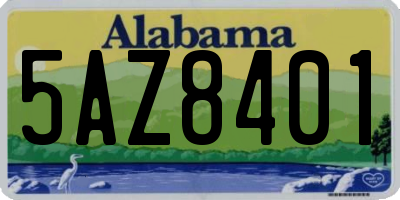 AL license plate 5AZ8401