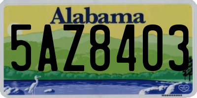AL license plate 5AZ8403