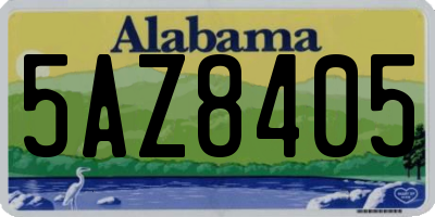 AL license plate 5AZ8405