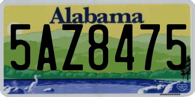 AL license plate 5AZ8475
