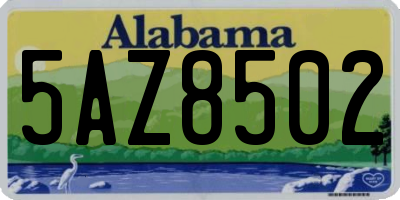 AL license plate 5AZ8502
