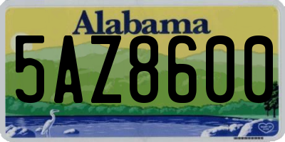 AL license plate 5AZ8600