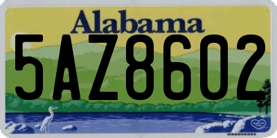 AL license plate 5AZ8602