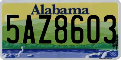 AL license plate 5AZ8603
