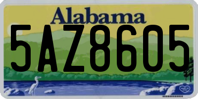 AL license plate 5AZ8605