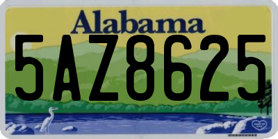 AL license plate 5AZ8625