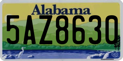 AL license plate 5AZ8630