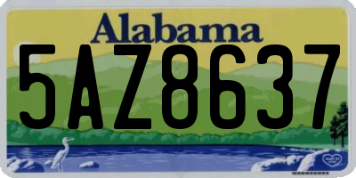 AL license plate 5AZ8637