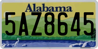 AL license plate 5AZ8645
