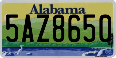 AL license plate 5AZ8650