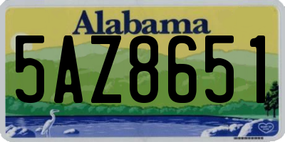 AL license plate 5AZ8651