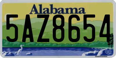 AL license plate 5AZ8654