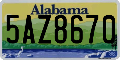 AL license plate 5AZ8670