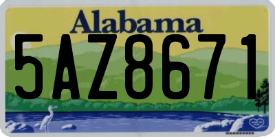 AL license plate 5AZ8671