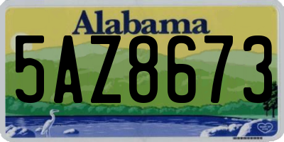 AL license plate 5AZ8673