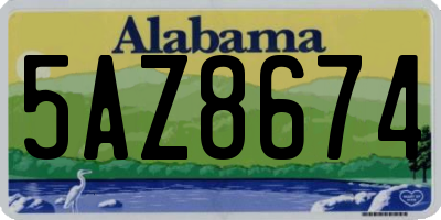 AL license plate 5AZ8674