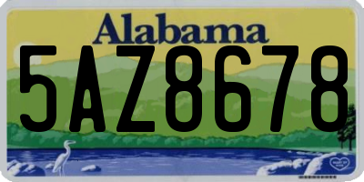 AL license plate 5AZ8678