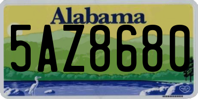 AL license plate 5AZ8680