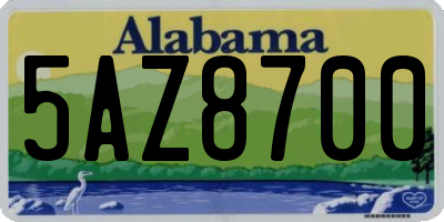 AL license plate 5AZ8700
