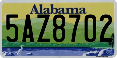 AL license plate 5AZ8702