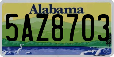 AL license plate 5AZ8703