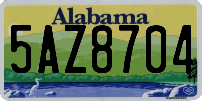 AL license plate 5AZ8704