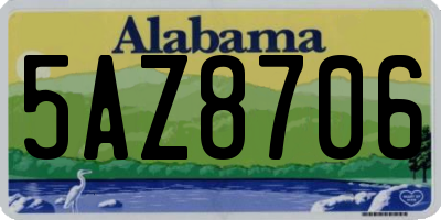 AL license plate 5AZ8706
