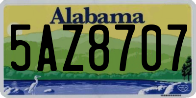 AL license plate 5AZ8707