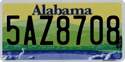 AL license plate 5AZ8708