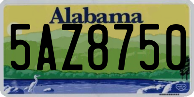 AL license plate 5AZ8750
