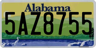AL license plate 5AZ8755
