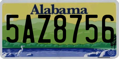 AL license plate 5AZ8756