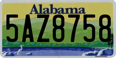 AL license plate 5AZ8758