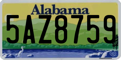AL license plate 5AZ8759