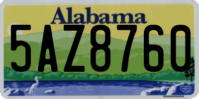 AL license plate 5AZ8760
