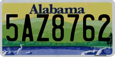 AL license plate 5AZ8762