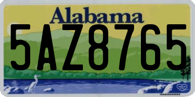 AL license plate 5AZ8765