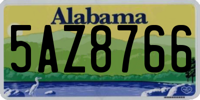 AL license plate 5AZ8766