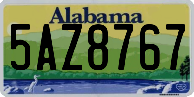 AL license plate 5AZ8767