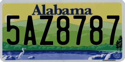 AL license plate 5AZ8787