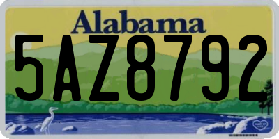 AL license plate 5AZ8792