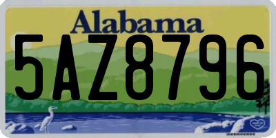 AL license plate 5AZ8796