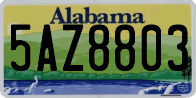 AL license plate 5AZ8803
