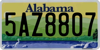 AL license plate 5AZ8807