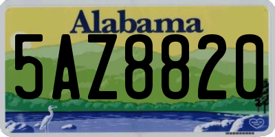 AL license plate 5AZ8820