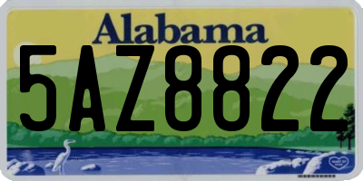 AL license plate 5AZ8822