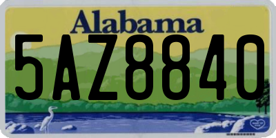 AL license plate 5AZ8840