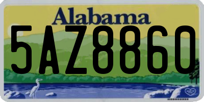 AL license plate 5AZ8860